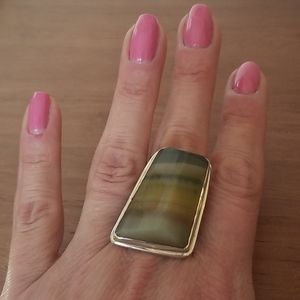 Fluorite Statement Ring in Sterling Silver